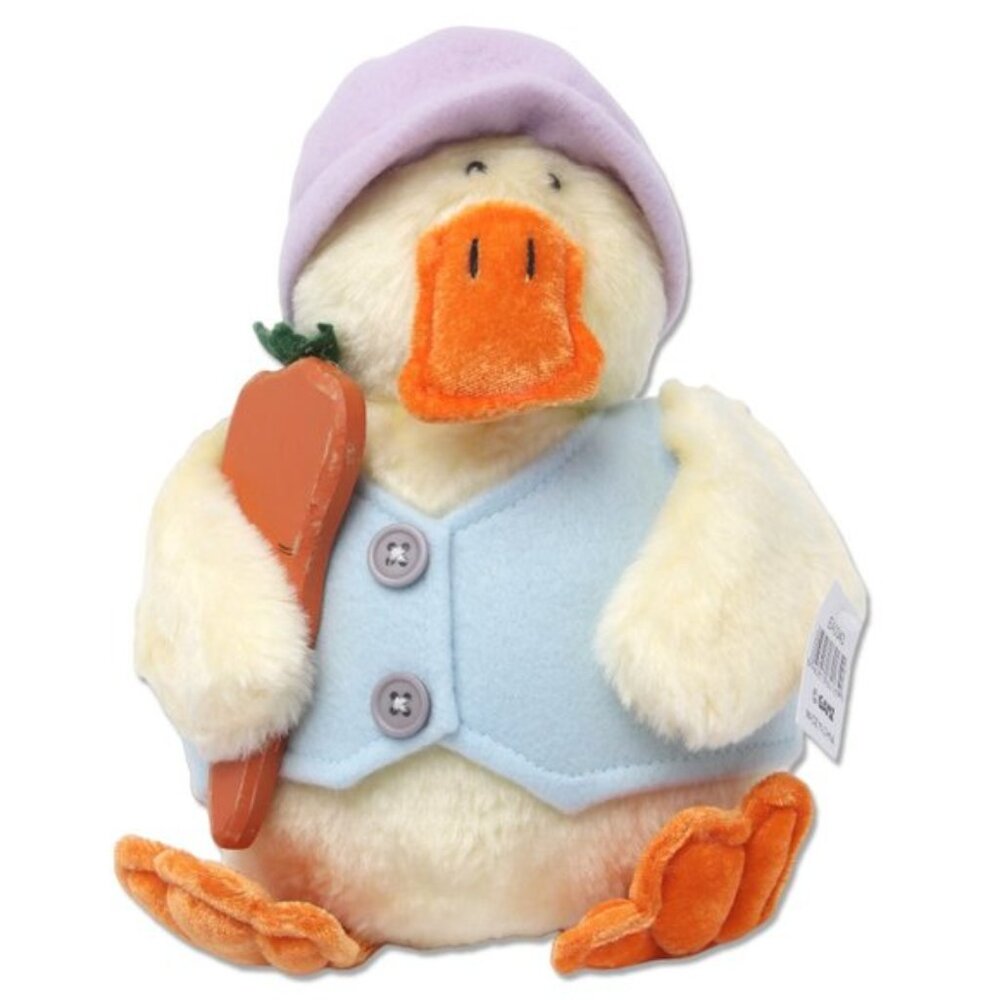 Vintage GANZ Easter Duck Plush Y2K Hat Wood Carrot Spring Decor Retro Purple